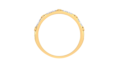 Lumiere Bolt Harmony Ring In Yellow Gold – 0.25 Ct Bezel Set Diamonds