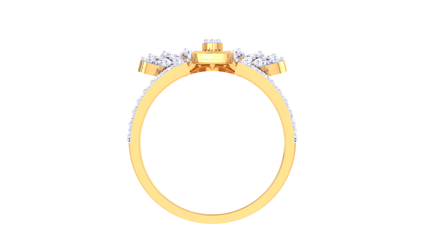 Iconique Regal Teardrop Fan Ring In Rose Gold  – 0.46 Ct Diamonds