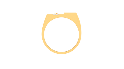 Éclat Motif Modulaire – 0.43 Ct Round Diamond Gold Ring