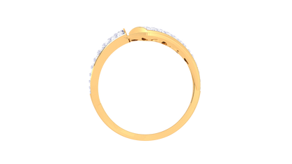 Lumiere Pave Curve Crossover Ring - 0.46 Ct Round Diamonds In Gold