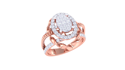 Artisan Tresse Royale – 0.72 Ct Ovel Diamond Gold Ring