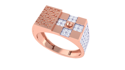 Éclat Motif Modulaire – 0.43 Ct Round Diamond Gold Ring