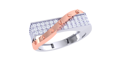 Lumière Crossover Brilliance – 0.55 Ct Round Diamond Gold Ring