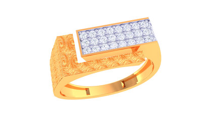 Iconique Modern Heirloom Rose Gold Ring – 0.43Ct Rectangular Pavé Diamonds