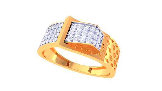 Lumière Ligne Forte – 0.48 Ct Round Diamond Gold Ring
