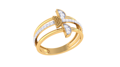 Eclat Flora Luxe Ring In Rose Gold – 0.20 Ct Brilliant Cut Diamonds