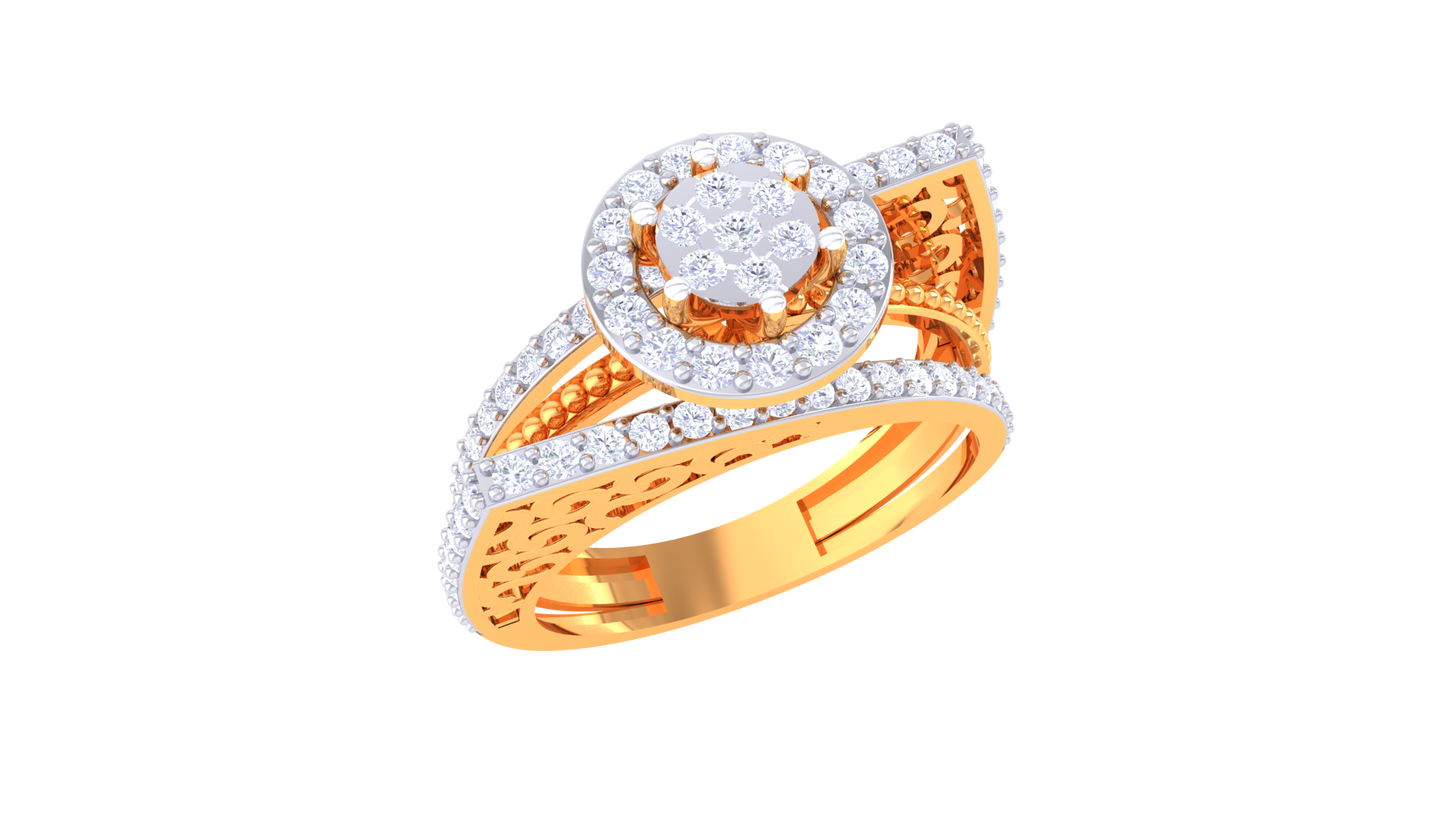 Lumière Aura Céleste – 2.25 Ct Round Diamond Gold Ring