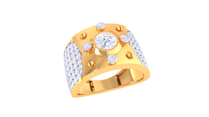 Lumière Couronne Radieuse – 1.68 Ct Round Diamond Gold Ring
