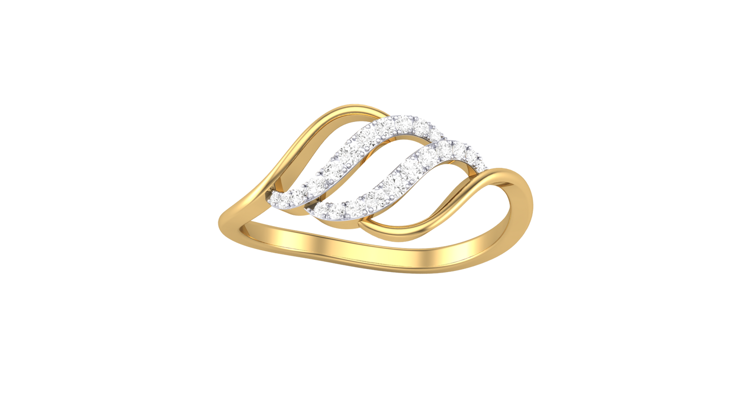 Lumiere Glimmer Glide Ring - 0.11 Ct Round Diamonds In Gold