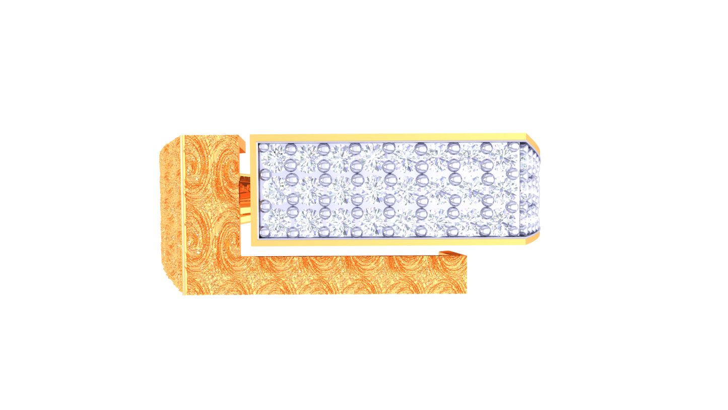 Iconique Modern Heirloom Rose Gold Ring – 0.43Ct Rectangular Pavé Diamonds