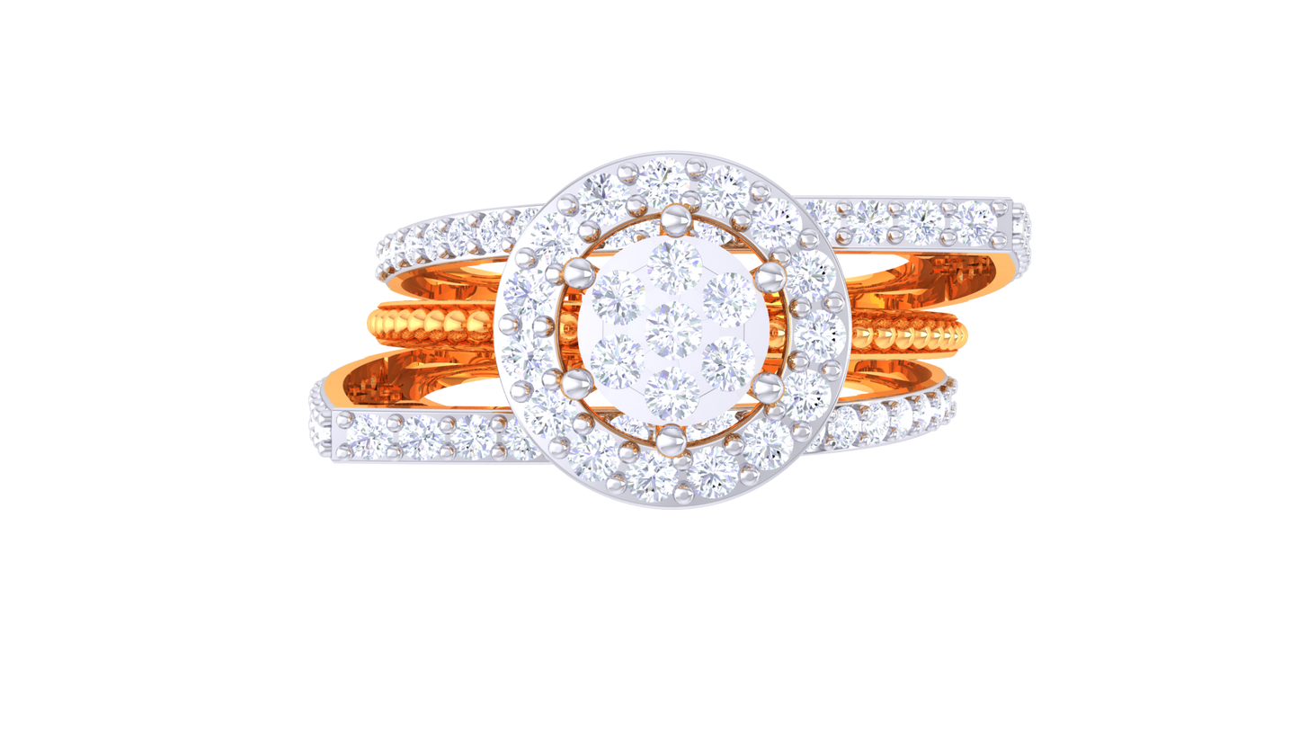 Lumière Aura Céleste – 2.25 Ct Round Diamond Gold Ring