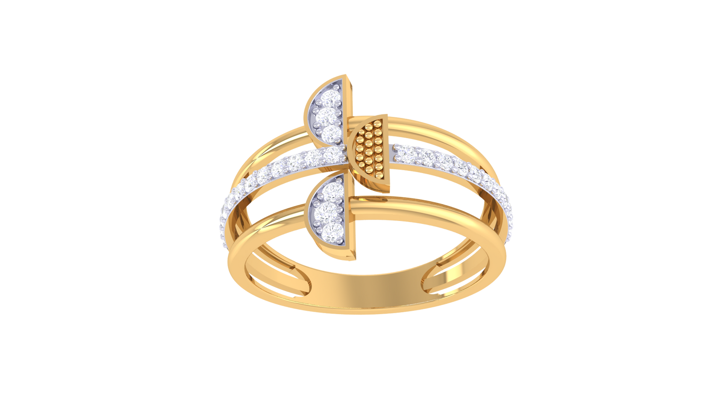 Eclat Flora Luxe Ring In Rose Gold – 0.20 Ct Brilliant Cut Diamonds