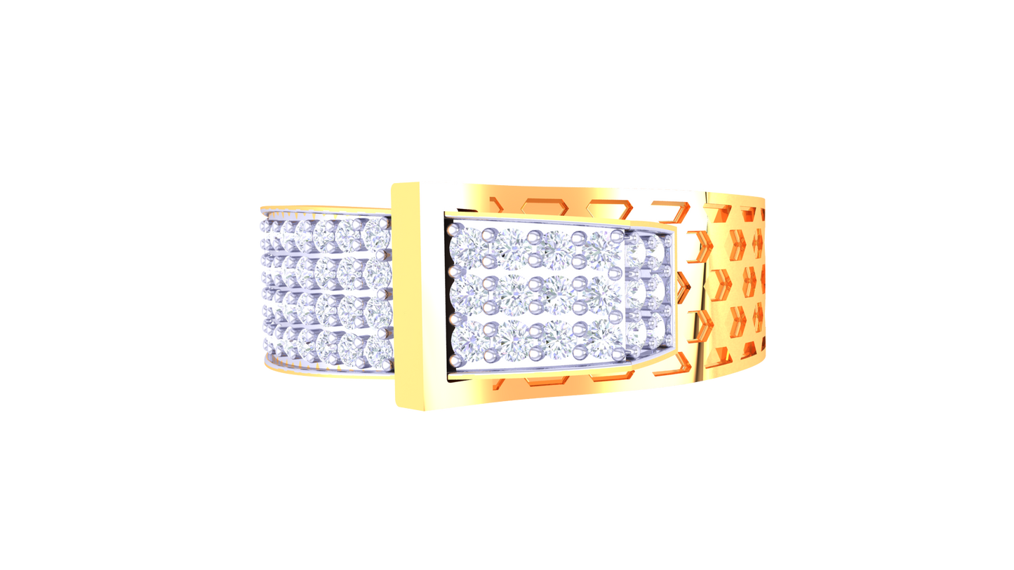 Lumière Ligne Forte – 0.48 Ct Round Diamond Gold Ring