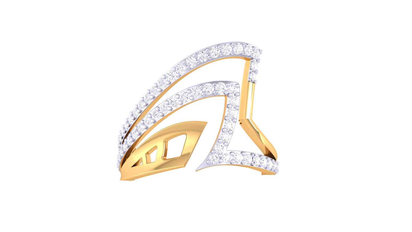 Lumiere Intersecting Grace Gold Ring  – 0.42 Ct Round Brilliant Cut Diamonds