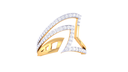 Lumiere Intersecting Grace Gold Ring  – 0.42 Ct Round Brilliant Cut Diamonds