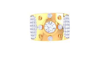 Lumière Couronne Radieuse – 1.68 Ct Round Diamond Gold Ring