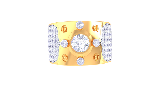 Lumière Couronne Radieuse – 1.68 Ct Round Diamond Gold Ring