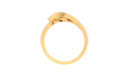 Lumiere Intersecting Grace Gold Ring  – 0.42 Ct Round Brilliant Cut Diamonds