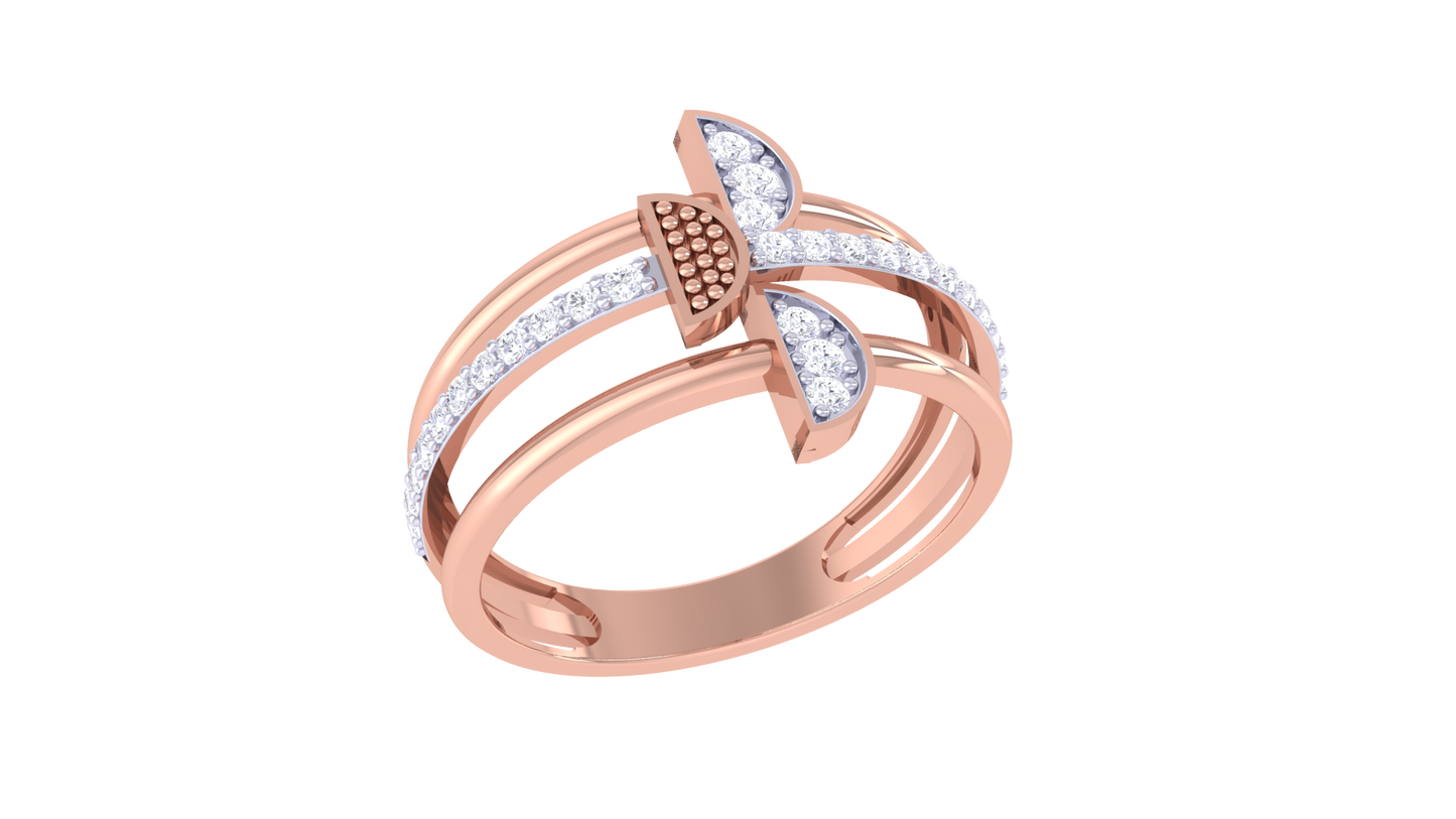 Eclat Flora Luxe Ring In Rose Gold – 0.20 Ct Brilliant Cut Diamonds
