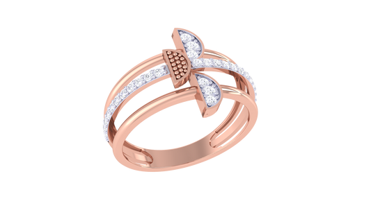 Eclat Flora Luxe Ring In Rose Gold – 0.20 Ct Brilliant Cut Diamonds