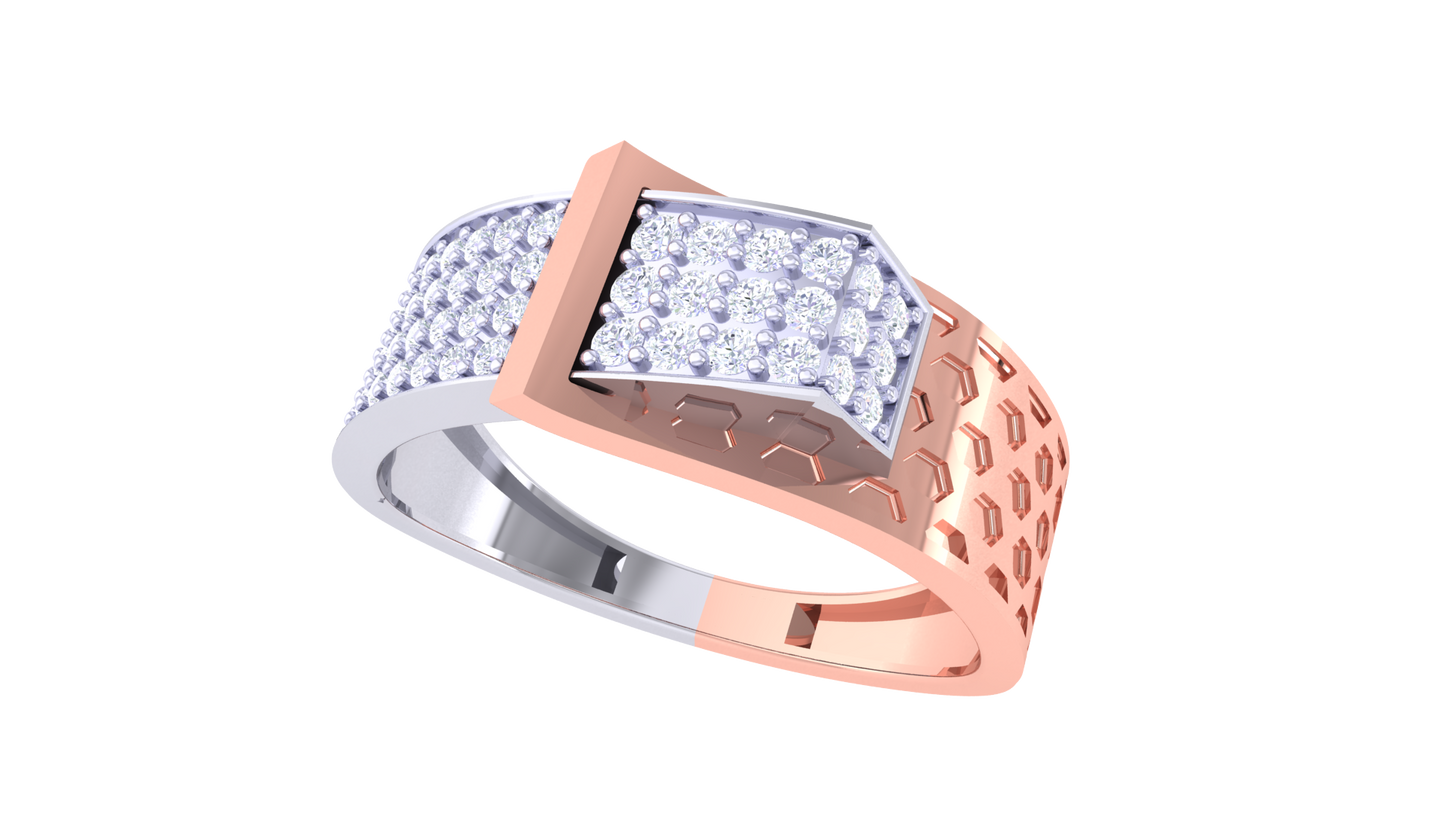 Lumière Ligne Forte – 0.48 Ct Round Diamond Gold Ring