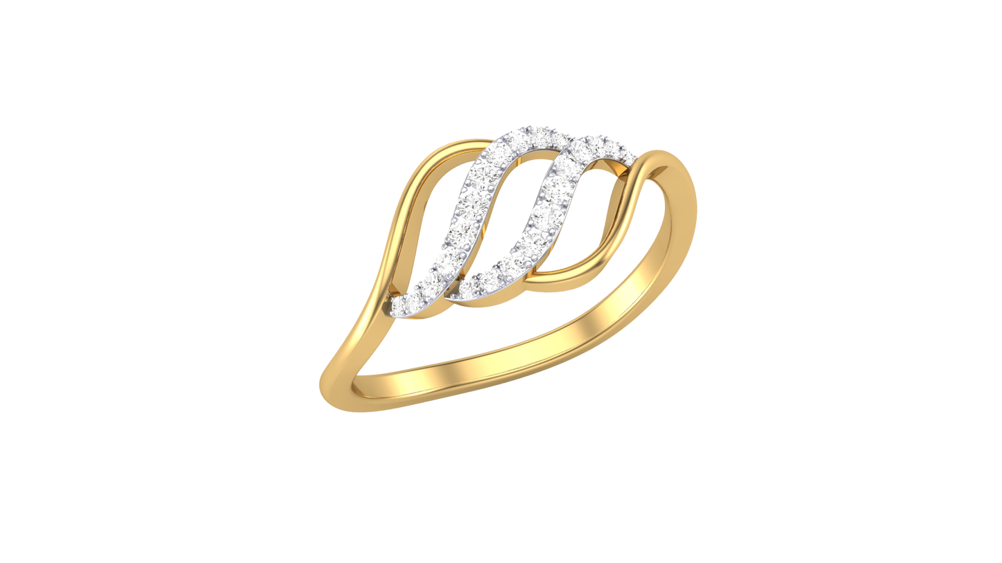 Lumiere Glimmer Glide Ring - 0.11 Ct Round Diamonds In Gold