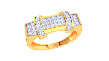 Éclat Mosaïque Signature Gold Ring – 0.40 Ct Round Diamond