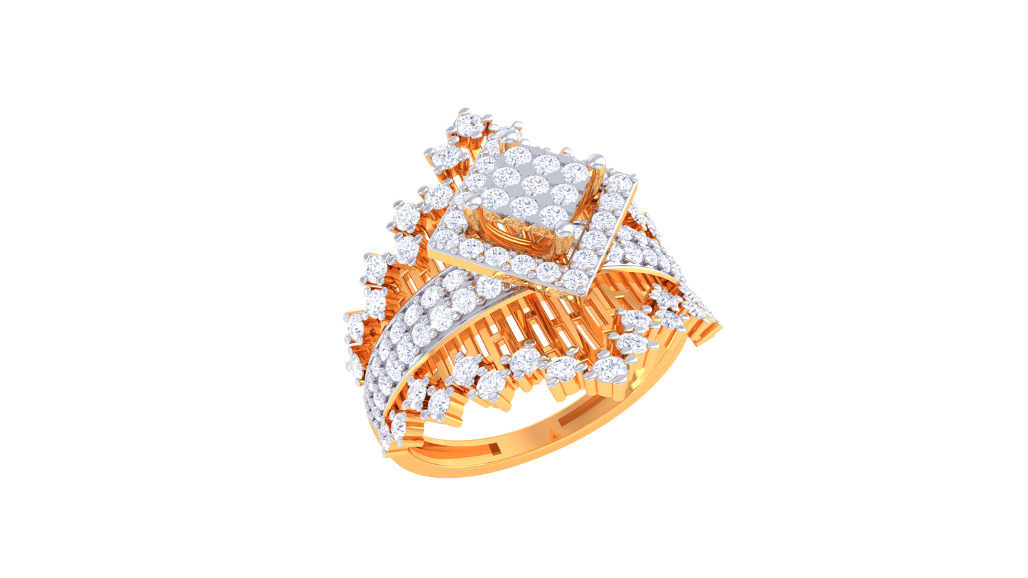 Éclat Paragon Intrépide – 0.9 Ct Pricess Cut Diamond Gold Ring