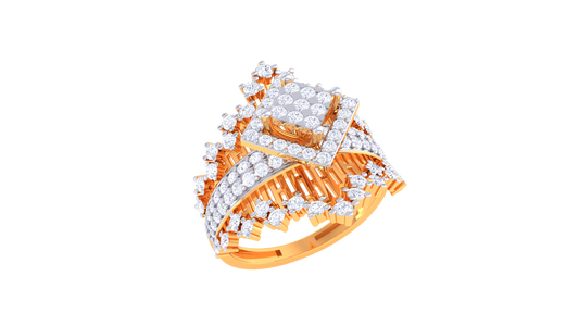 Éclat Paragon Intrépide – 0.9 Ct Pricess Cut Diamond Gold Ring