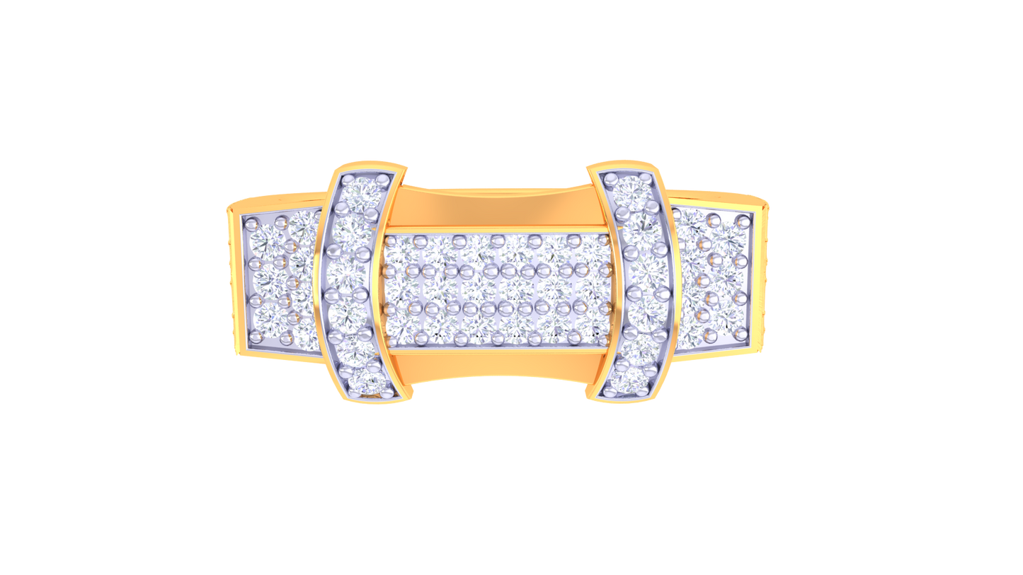 Éclat Mosaïque Signature Gold Ring – 0.40 Ct Round Diamond