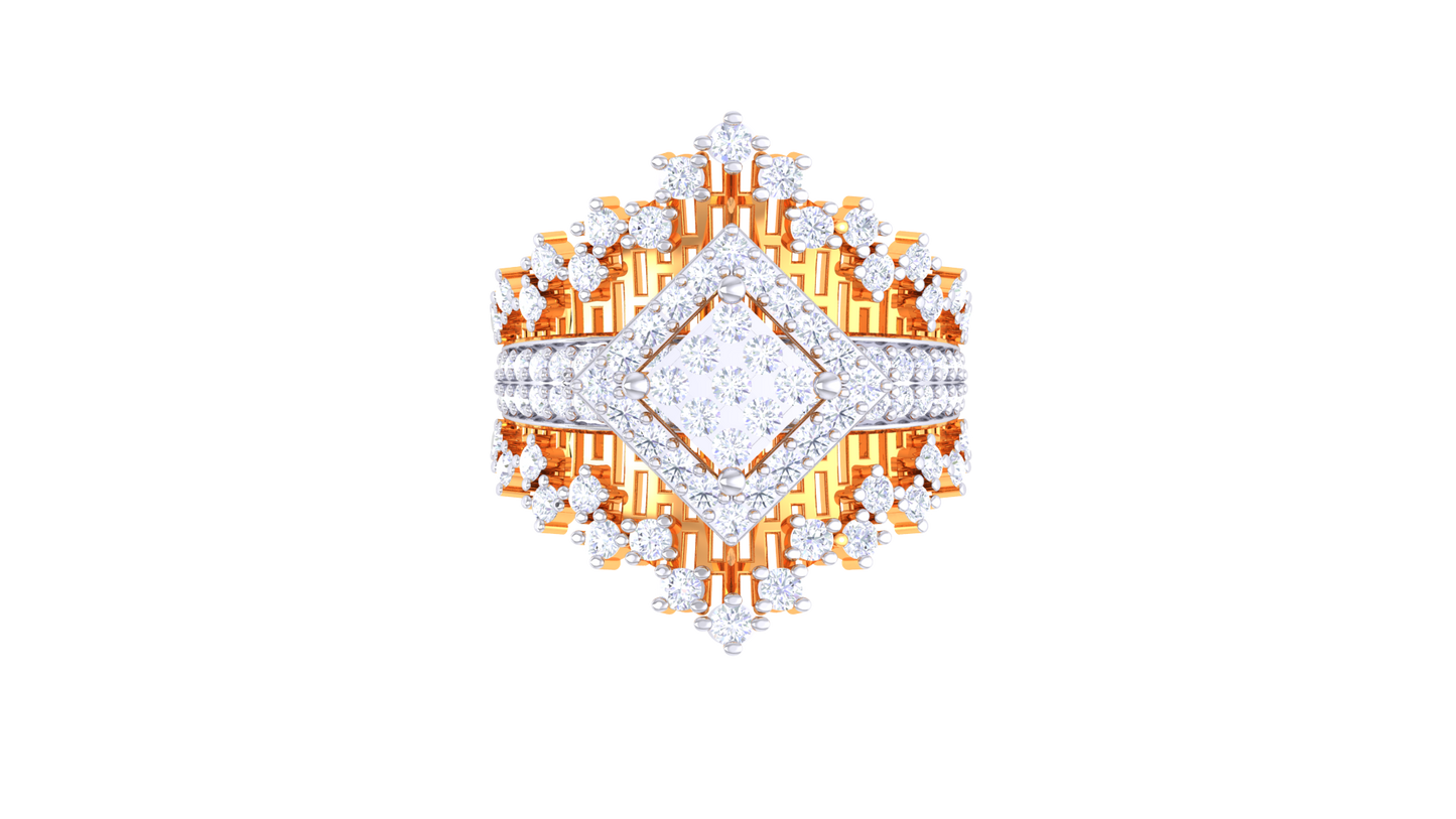 Éclat Paragon Intrépide – 0.9 Ct Pricess Cut Diamond Gold Ring