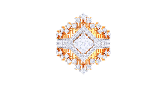 Éclat Paragon Intrépide – 0.9 Ct Pricess Cut Diamond Gold Ring