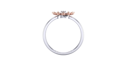 Éclat Fleuron Floral Cluster – 0.15 Ct Round Diamonds Gold Ring