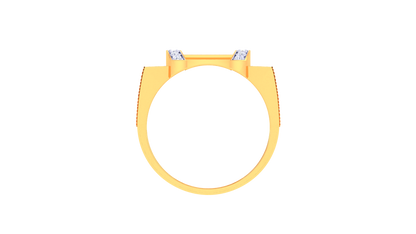 Éclat Mosaïque Signature Gold Ring – 0.40 Ct Round Diamond