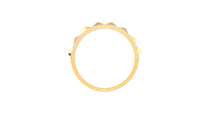 Trilune Grille Céleste – 0.99 Ct Round Diamond Gold Ring