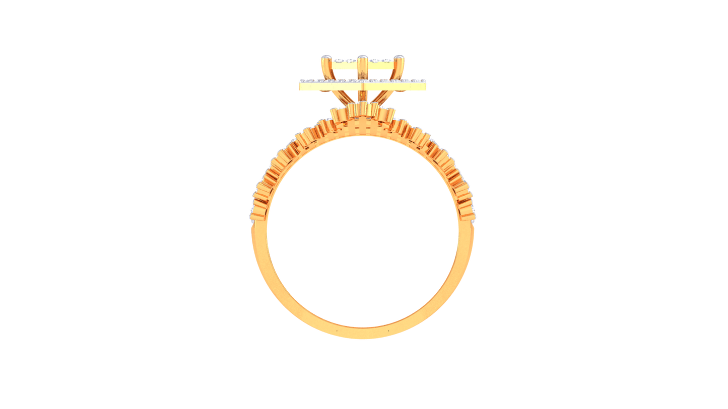 Éclat Paragon Intrépide – 0.9 Ct Pricess Cut Diamond Gold Ring