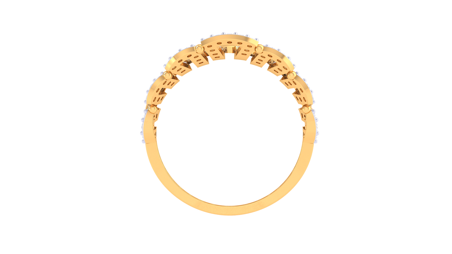 Lumiere Golden Lattice Ring – 0.72 Ct Brilliance Cut Diamonds