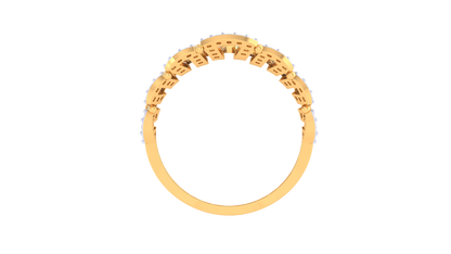 Lumiere Golden Lattice Ring – 0.72 Ct Brilliance Cut Diamonds