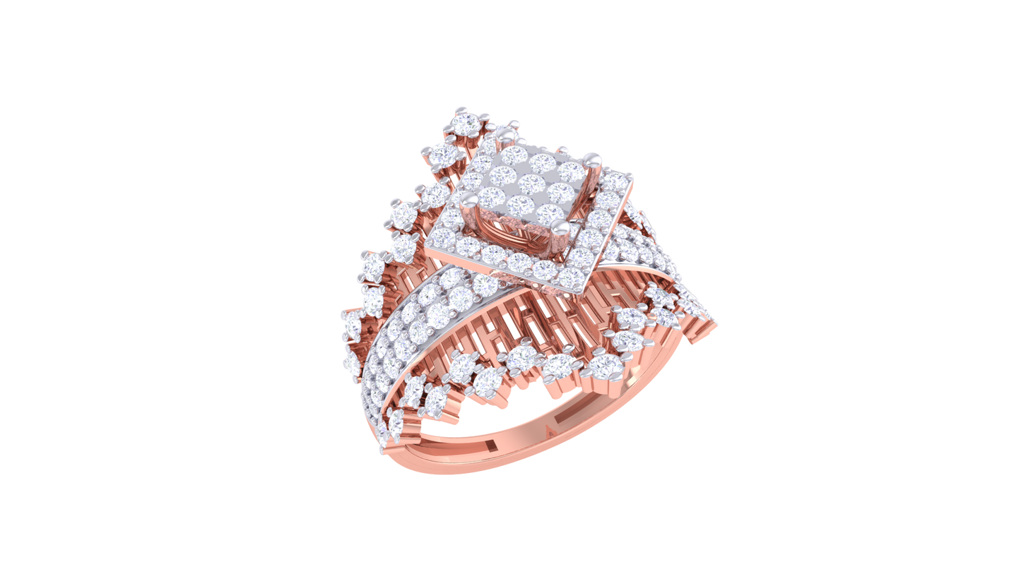 Éclat Paragon Intrépide – 0.9 Ct Pricess Cut Diamond Gold Ring