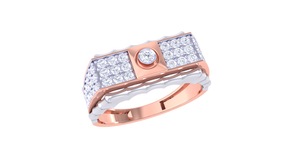 Éclat Mosaïque Signature Rose Gold Rind – 0.63 Ct Round & Square Diamonds