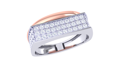 Iconique Linear Brilliance Band – 0.74ct Pavé Diamond Gold Ring