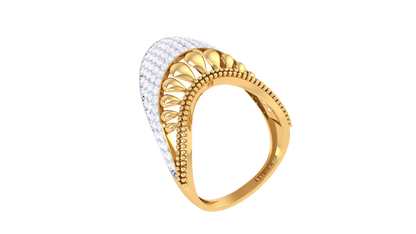 Lumiere Regalia Lace Ring In Gold – 0.77 Ct Round Diamonds
