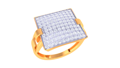 Éclat Carreau Audacieux – 0.79 Ct Round Diamond Gold Ring