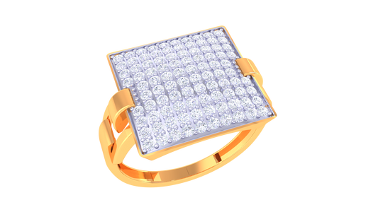 Éclat Carreau Audacieux – 0.79 Ct Round Diamond Gold Ring