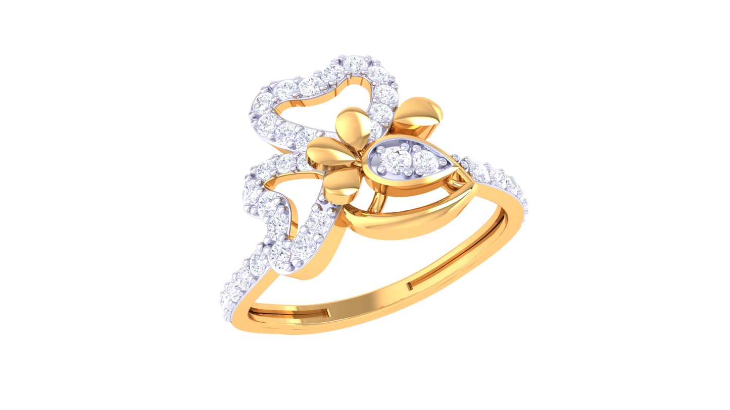 Lumiere Amour Embrace Ring In Gold – 0.36 Ct Dazzling Diamonds