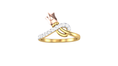 Lumiere Floral Accent Rose Gold  Ring - 0.23 Ct Round Diamonds