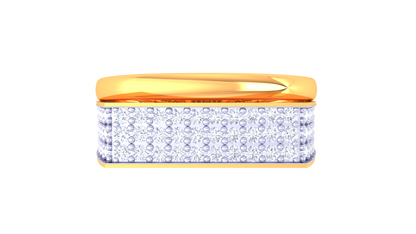 Iconique Linear Brilliance Band – 0.74ct Pavé Diamond Gold Ring