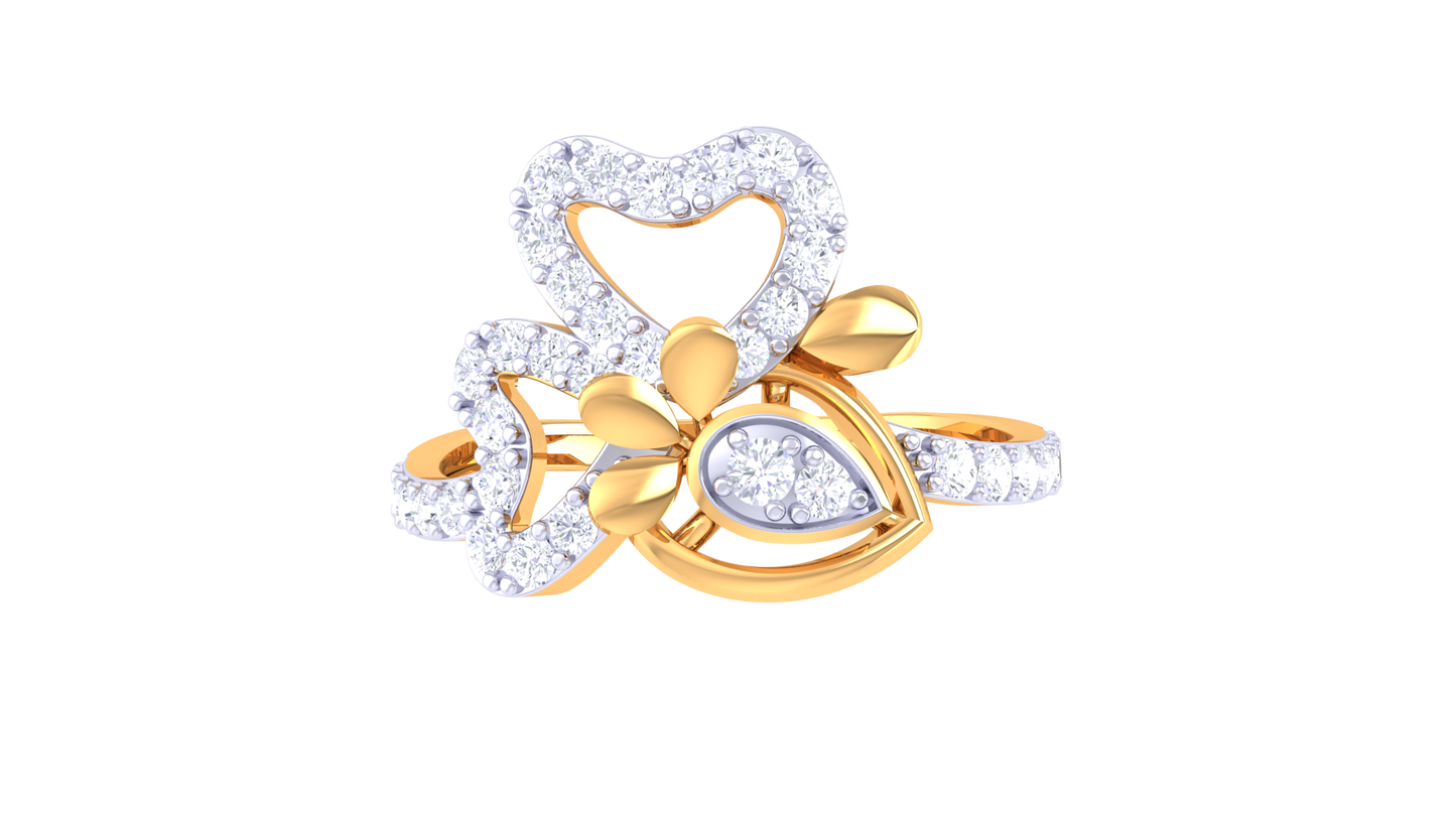 Lumiere Amour Embrace Ring In Gold – 0.36 Ct Dazzling Diamonds