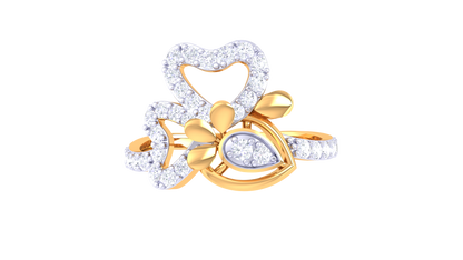 Lumiere Amour Embrace Ring In Gold – 0.36 Ct Dazzling Diamonds