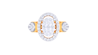 Trilune Sphère Astrale – 0.76 Ct Ovel Diamond Gold Ring